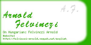 arnold felvinczi business card